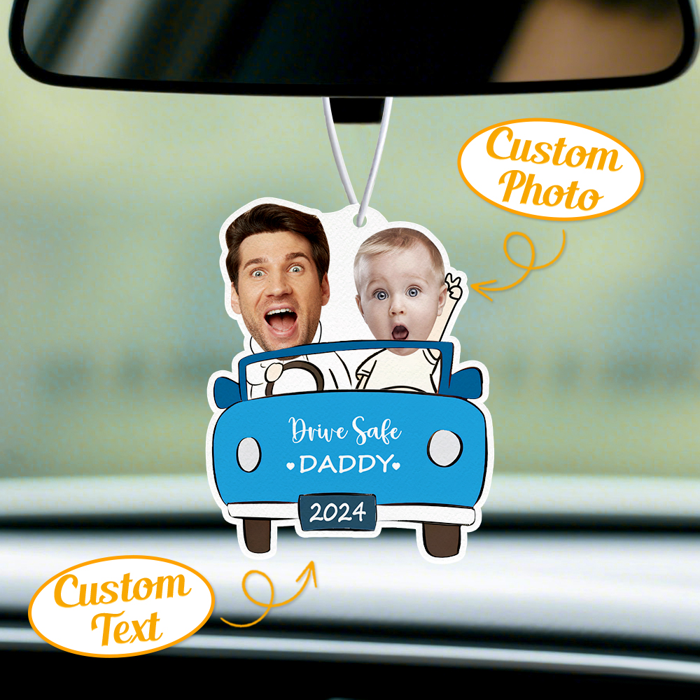Ambientador Personalizado Para Coche 'conduce Con Seguridad' Ambientador Personalizado Adorno Para Espejo Retrovisor Regalos Para Papá - GiftlabES