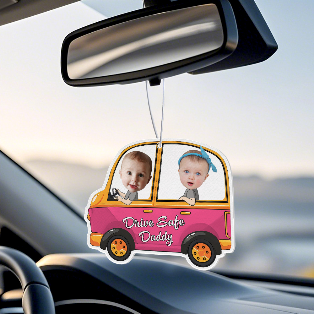 Ambientador Personalizado Para Coche Con Mensaje 'conduce Con Seguridad' - Adorno Para Espejo Retrovisor - Regalos Para El Día Del Padre - GiftlabES