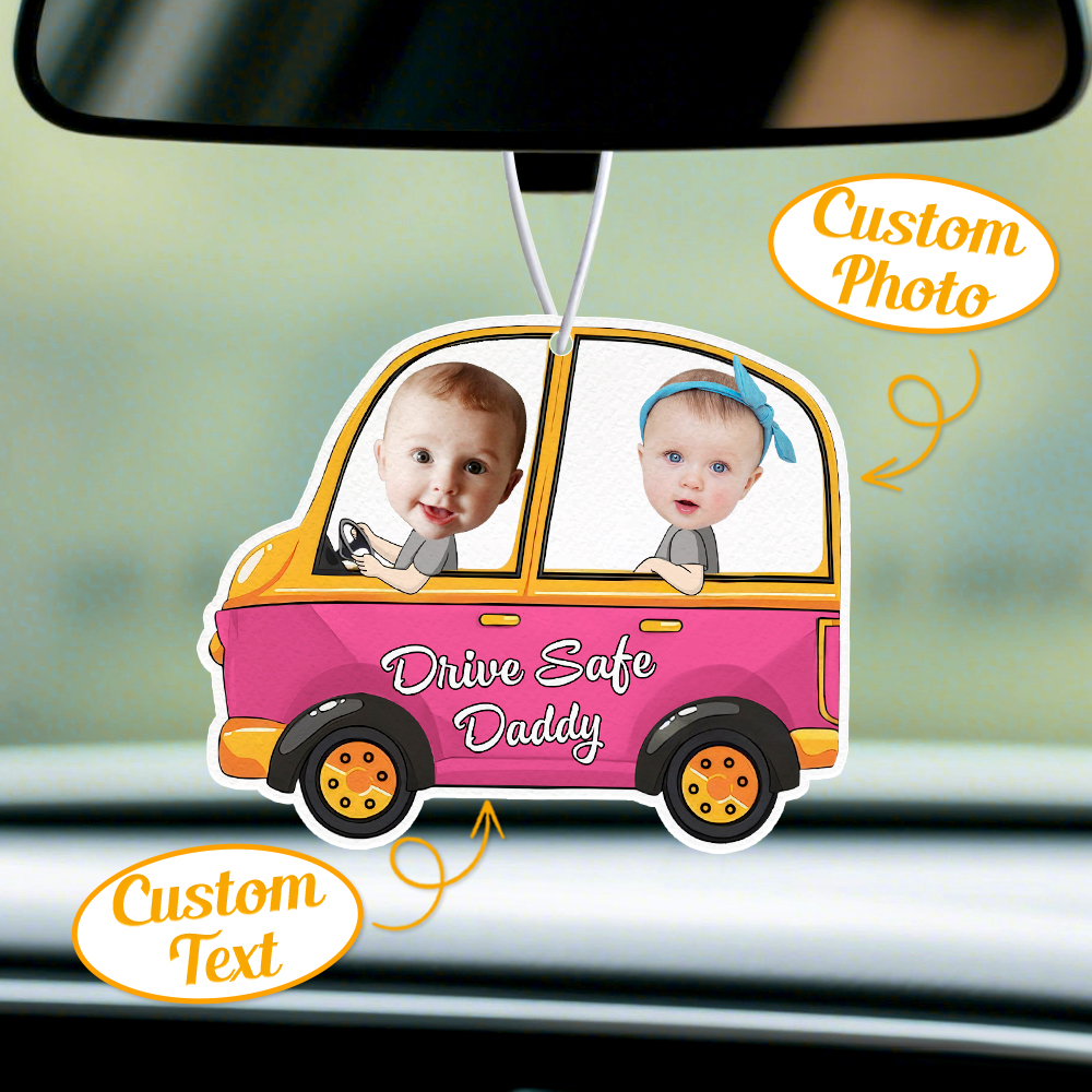 Ambientador Personalizado Para Coche Con Mensaje 'conduce Con Seguridad' - Adorno Para Espejo Retrovisor - Regalos Para El Día Del Padre - GiftlabES
