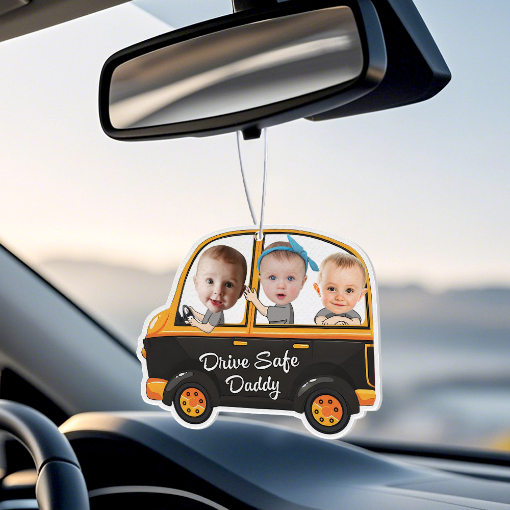 Ambientador Personalizado Para Coche 'conduce Con Seguridad' Adorno Para Espejo Retrovisor Regalo Para Papá - GiftlabES