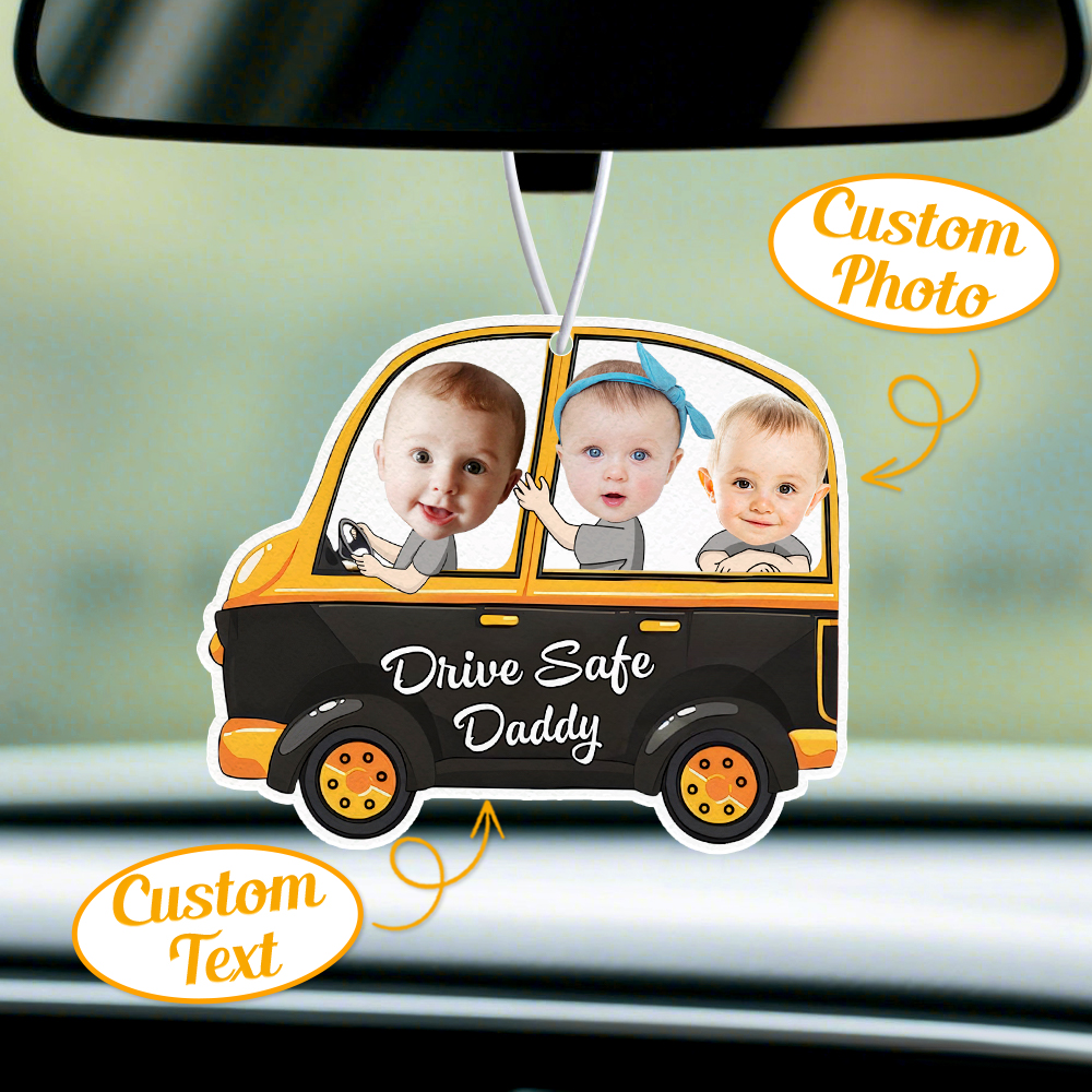 Ambientador Personalizado Para Coche 'conduce Con Seguridad' Adorno Para Espejo Retrovisor Regalo Para Papá - GiftlabES