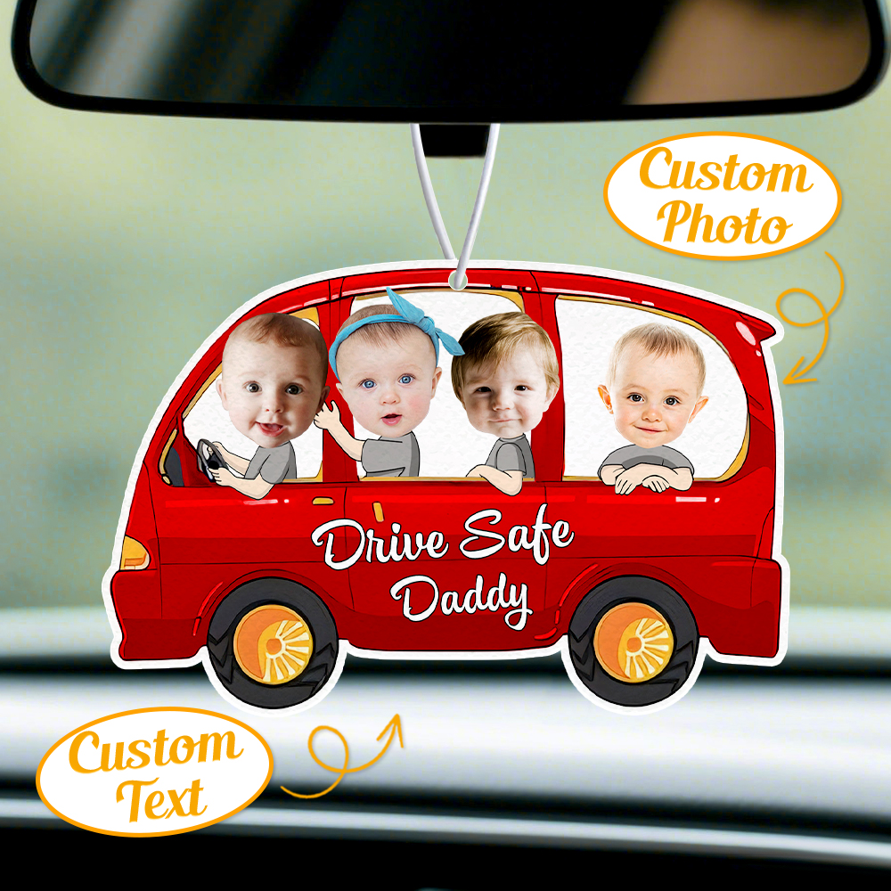 Ambientador Personalizado Para Coche 'conduce Con Seguridad' - Adorno Para Espejo Retrovisor - Regalo Para Papá - GiftlabES