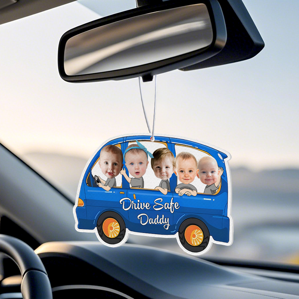 Ambientador Personalizado Para Coche 'conduce Con Seguridad' - Adorno Para Espejo Retrovisor - Regalo Para Papá - GiftlabES