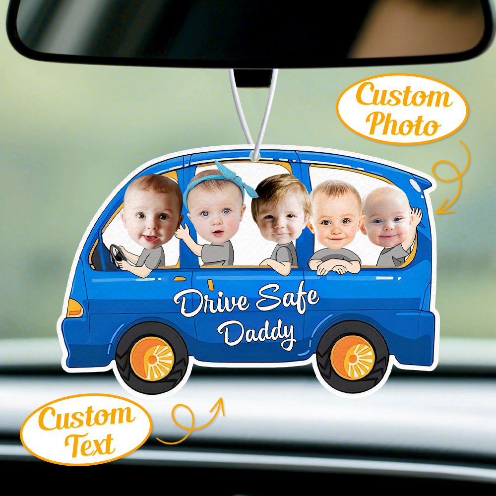 Ambientador Personalizado Para Coche 'conduce Con Seguridad' - Adorno Para Espejo Retrovisor - Regalo Para Papá - GiftlabES