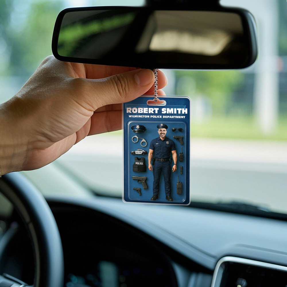 Figura De Acción Con Efecto 3d Personalizado, Cabeza Personalizable, Embalaje Estilo Caja De Juguete, Regalo Artístico, Colgador De Coche Acrílico Personalizado, Regalo Para Oficiales De Policía - GiftlabES