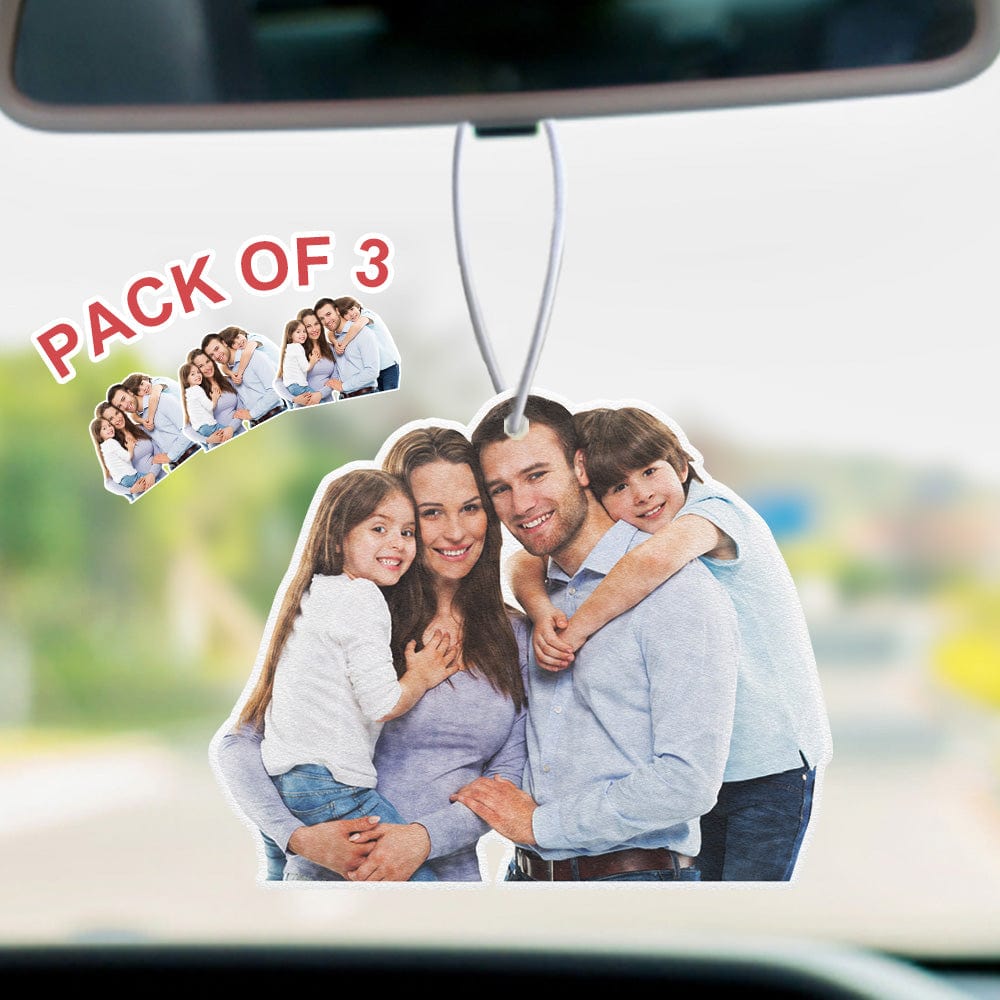 Ambientador Con Imagen, Ambientador Personalizado Para Coche, Adorno Para Espejo Retrovisor, Divertido Ambientador De 3 Piezas, Regalos Para La Familia. - GiftlabES