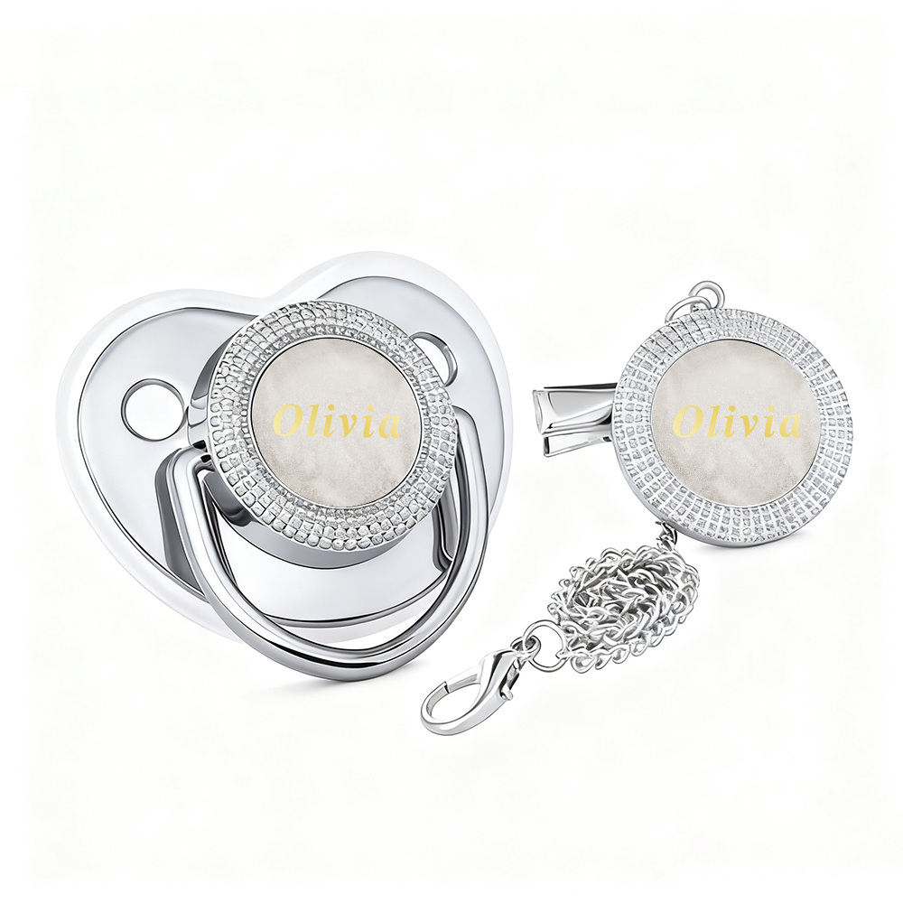 Chupete Personalizado De Oro Rosa, Chupete Personalizado Para Bebé, Regalo De Lujo Para Baby Shower, Chupete Elegante Con Brillo, Recuerdo Para Recién Nacido, Regalo De Recuerdo Para Bebé - GiftlabES