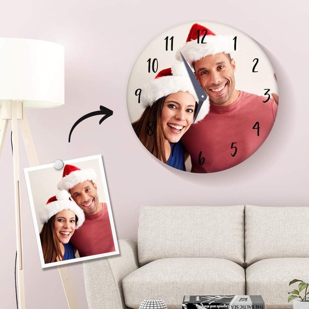 Reloj De Pared Personalizado Con Imagen - Regalo De Navidad Para La Familia - 25*25 Cm - GiftlabES