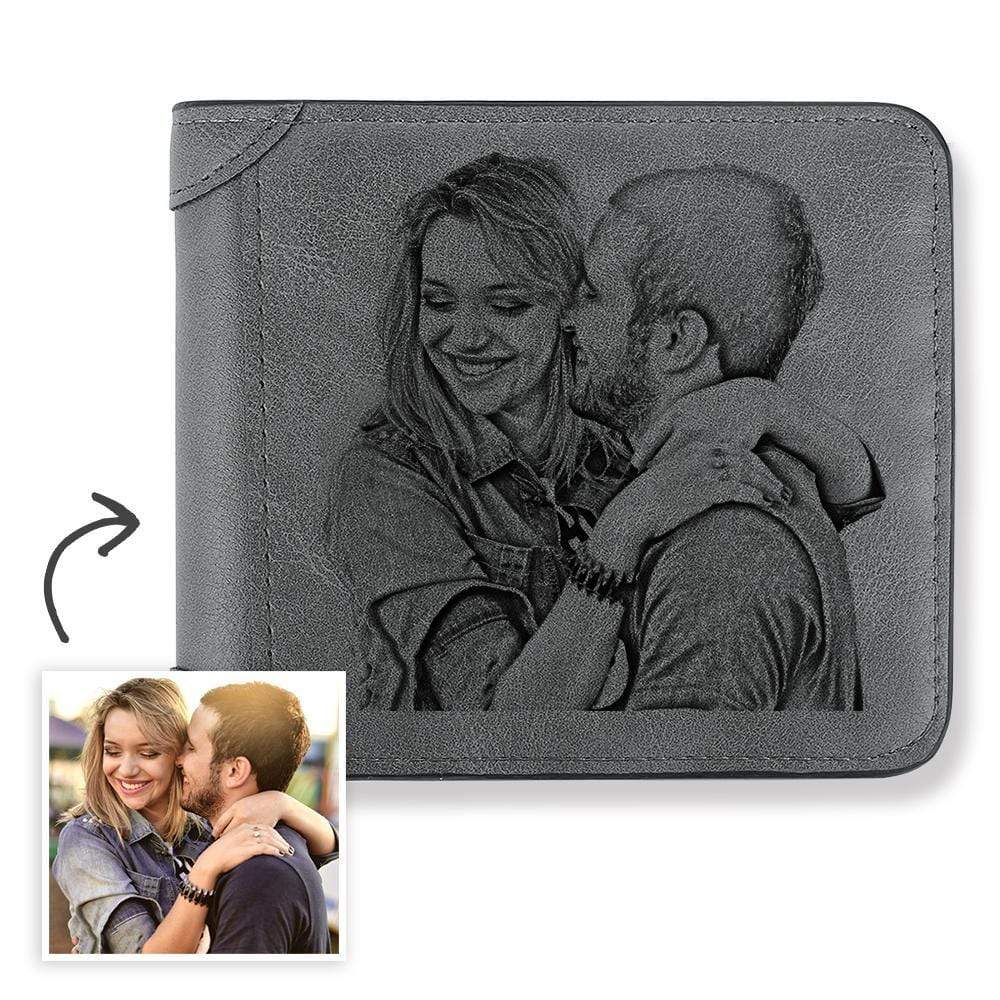 Cartera De Piel Para Fotos - Regalo De Aniversario - Gris - GiftlabES