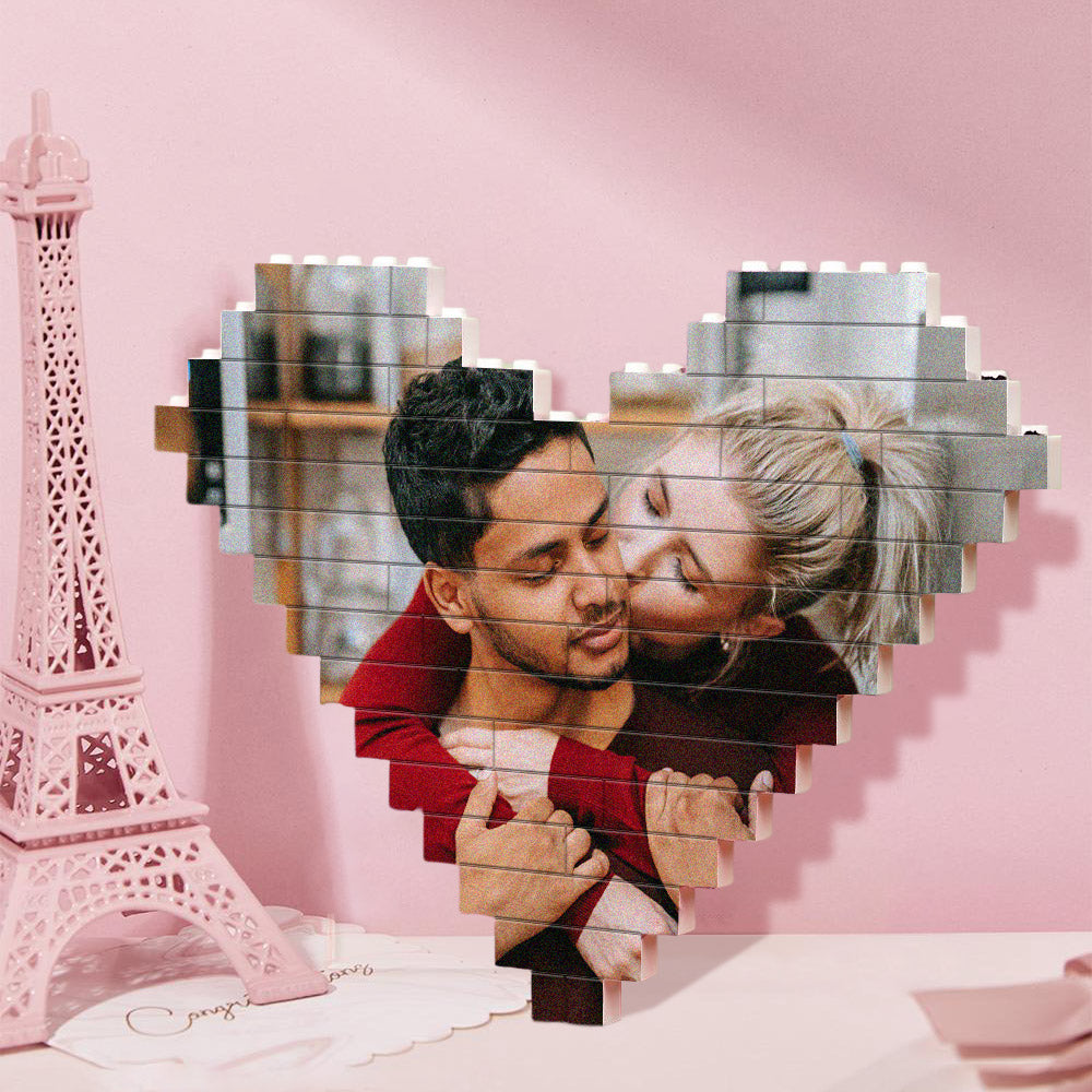 Regalos De San Valentín Código De Canción Personalizado Ladrillo De Construcción Bloque De Fotos Personalizado En Forma De Corazón - GiftlabES
