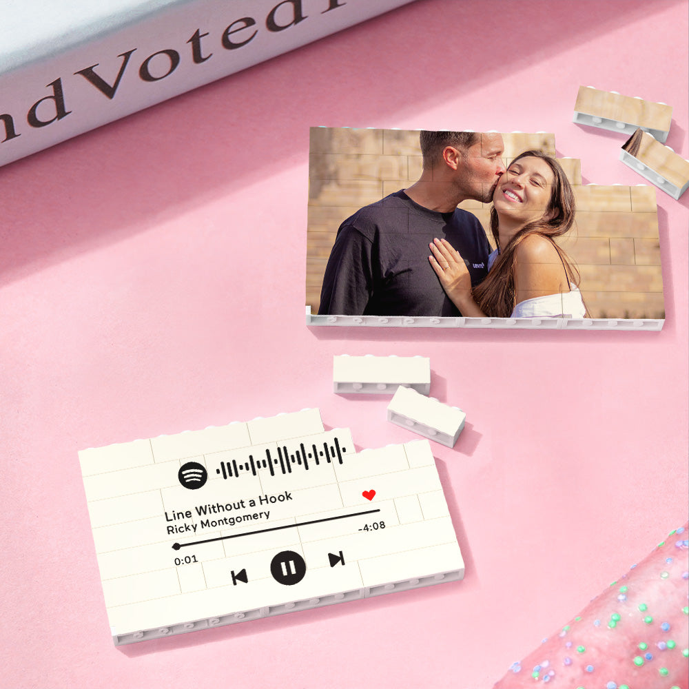 Regalos De San Valentín: Marco De Fotos Personalizado Con Código De Spotify Y Bloques De Construcción. - GiftlabES
