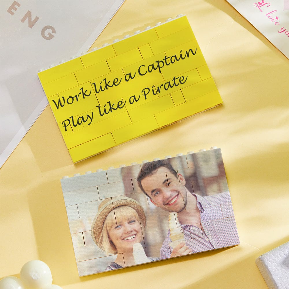 Marco De Fotos Personalizado Con Forma De Bloque De Construcción De Ladrillos Con Código De Canción - GiftlabES