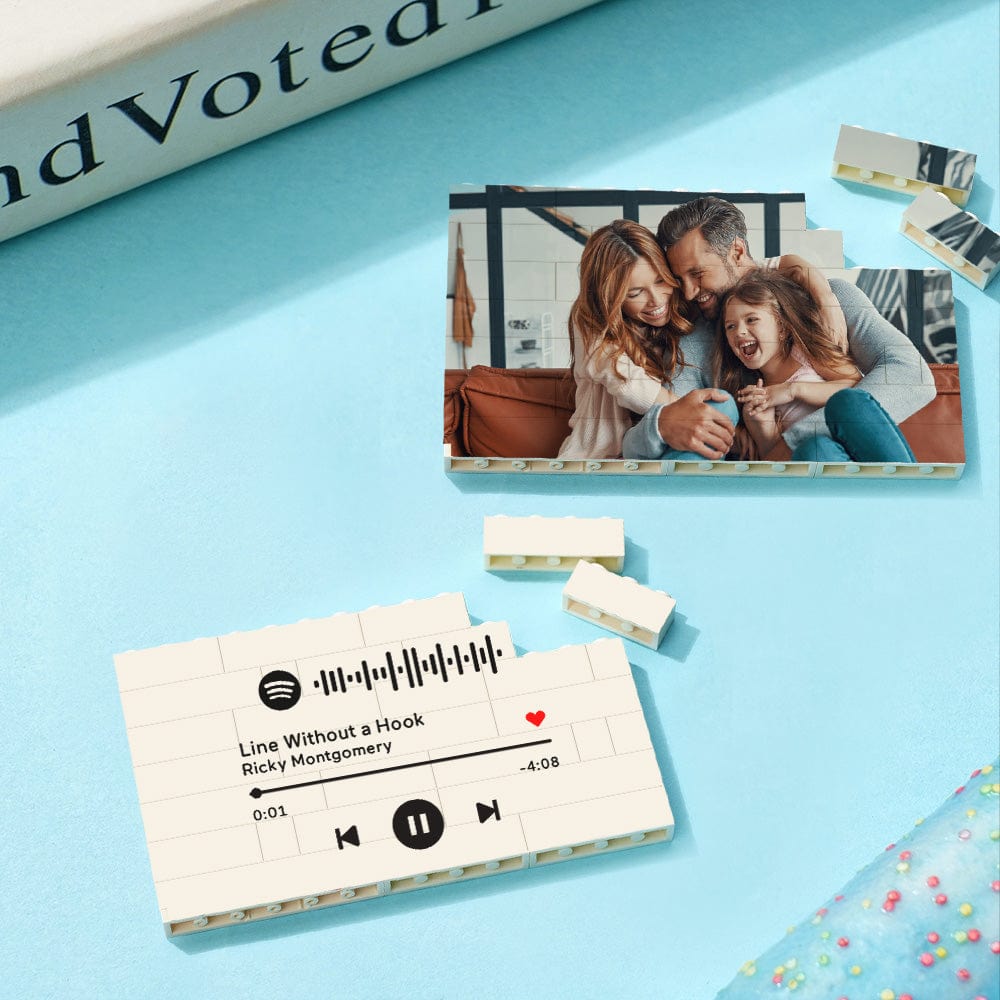 Regalos De San Valentín: Marco De Fotos Personalizado Con Código De Spotify Y Bloques De Construcción. - GiftlabES