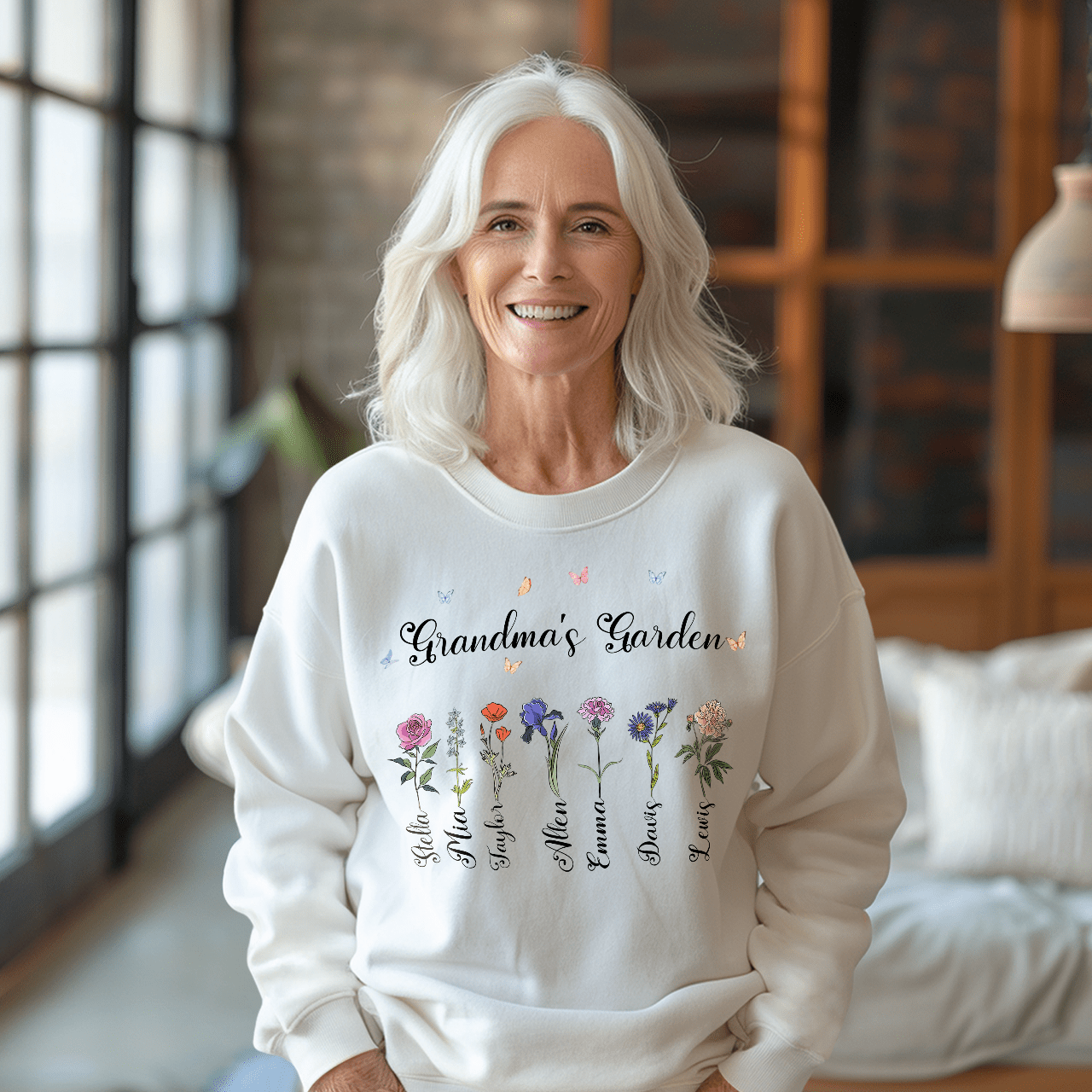 Sudadera Personalizada Con La Flor De Nacimiento Sudadera Personalizada Del Jardín De La Abuela Regalo Para El Día De La Madre - GiftlabES