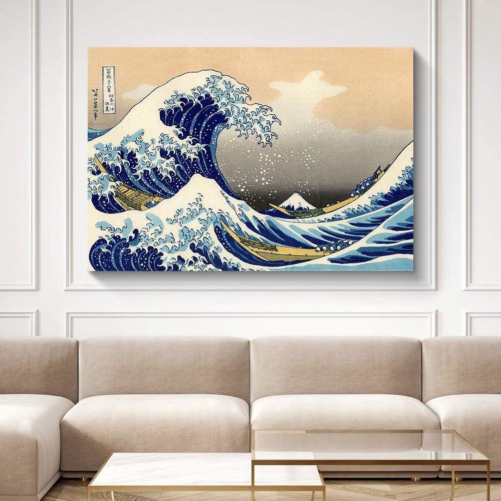 La Gran Ola De Kanagawa - Cuadro Japonés Para Pared En Lienzo - Varios Tamaños - GiftlabES