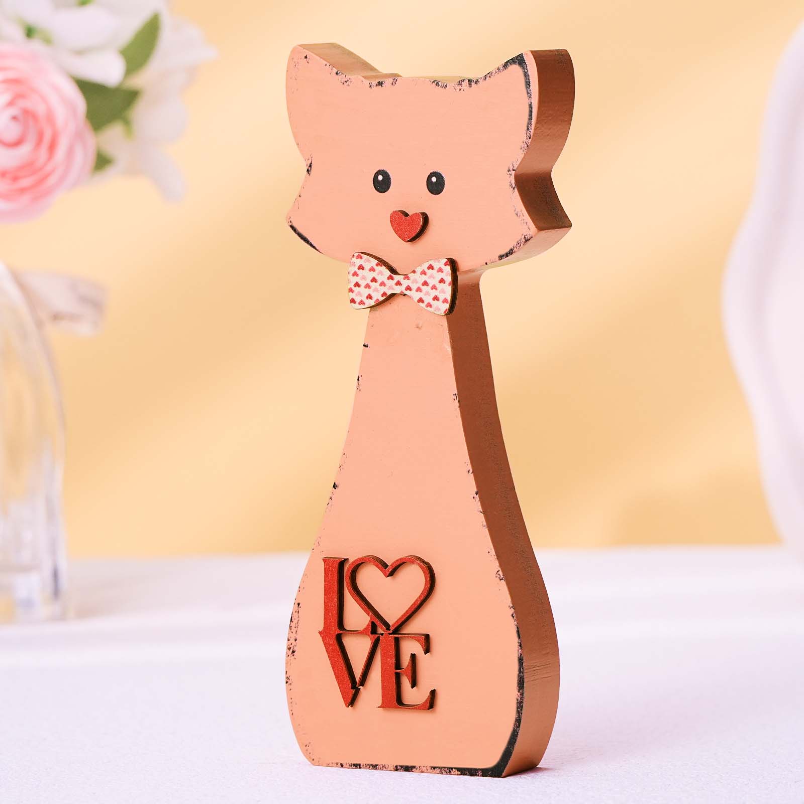 Pareja De Zorros De Madera, Decoración Para El Hogar, Regalo De San Valentín Para Parejas. - GiftlabES
