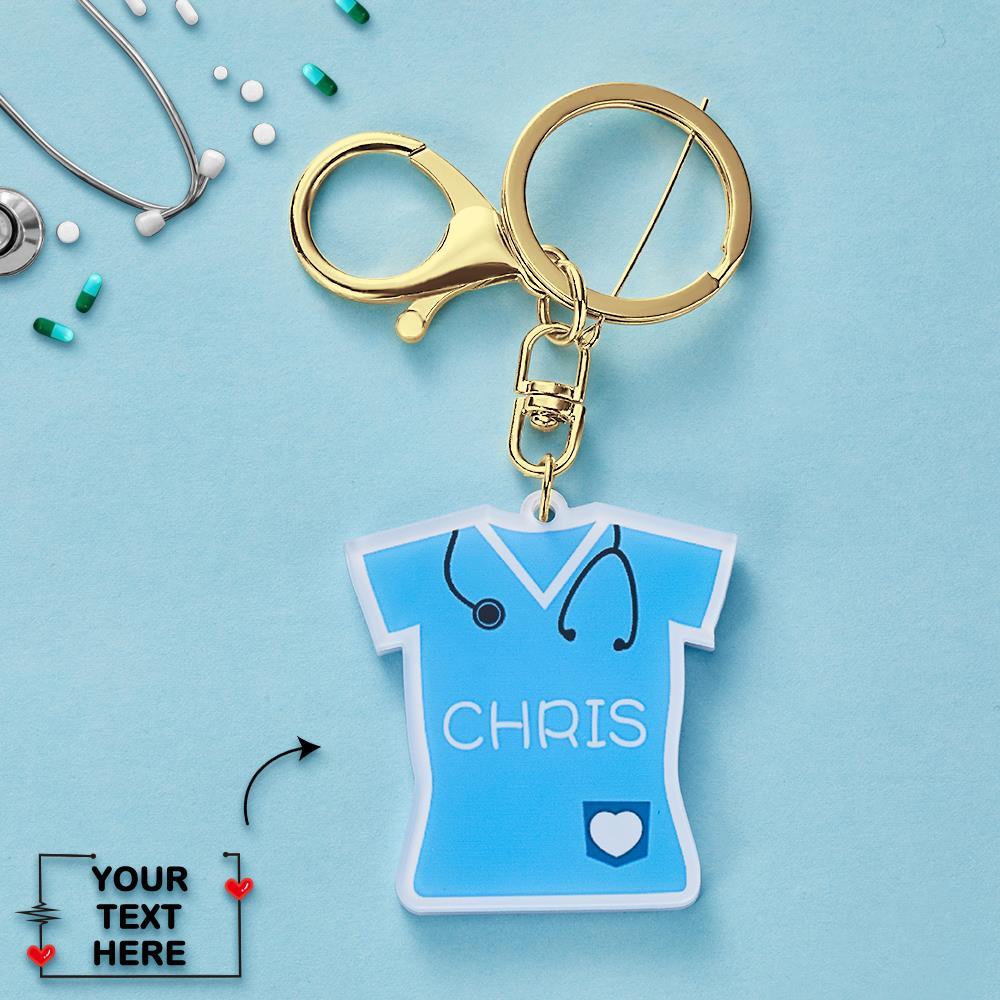 Llavero Personalizado De Agradecimiento Para Médicos Con Nombre - Azul - GiftlabES