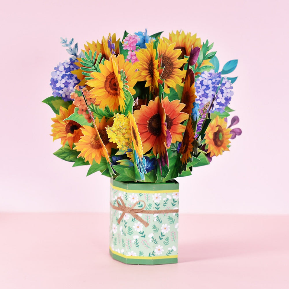 Tarjeta Con Ramo De Flores En 3d, Tarjeta De Felicitación, Regalos Para El Día De La Madre. - GiftlabES