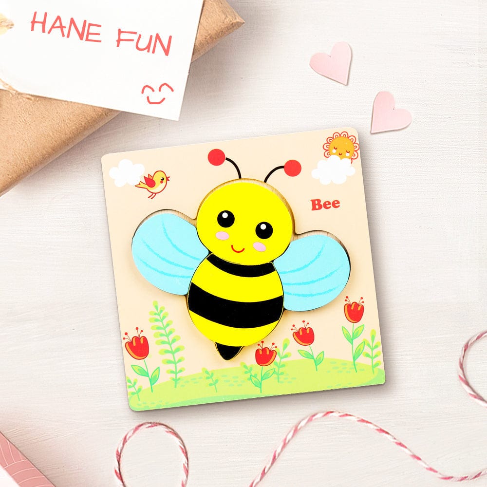 Rompecabezas 3d De Madera Con Forma De Abeja, Juguetes Educativos Montessori Para Niños Pequeños. - GiftlabES
