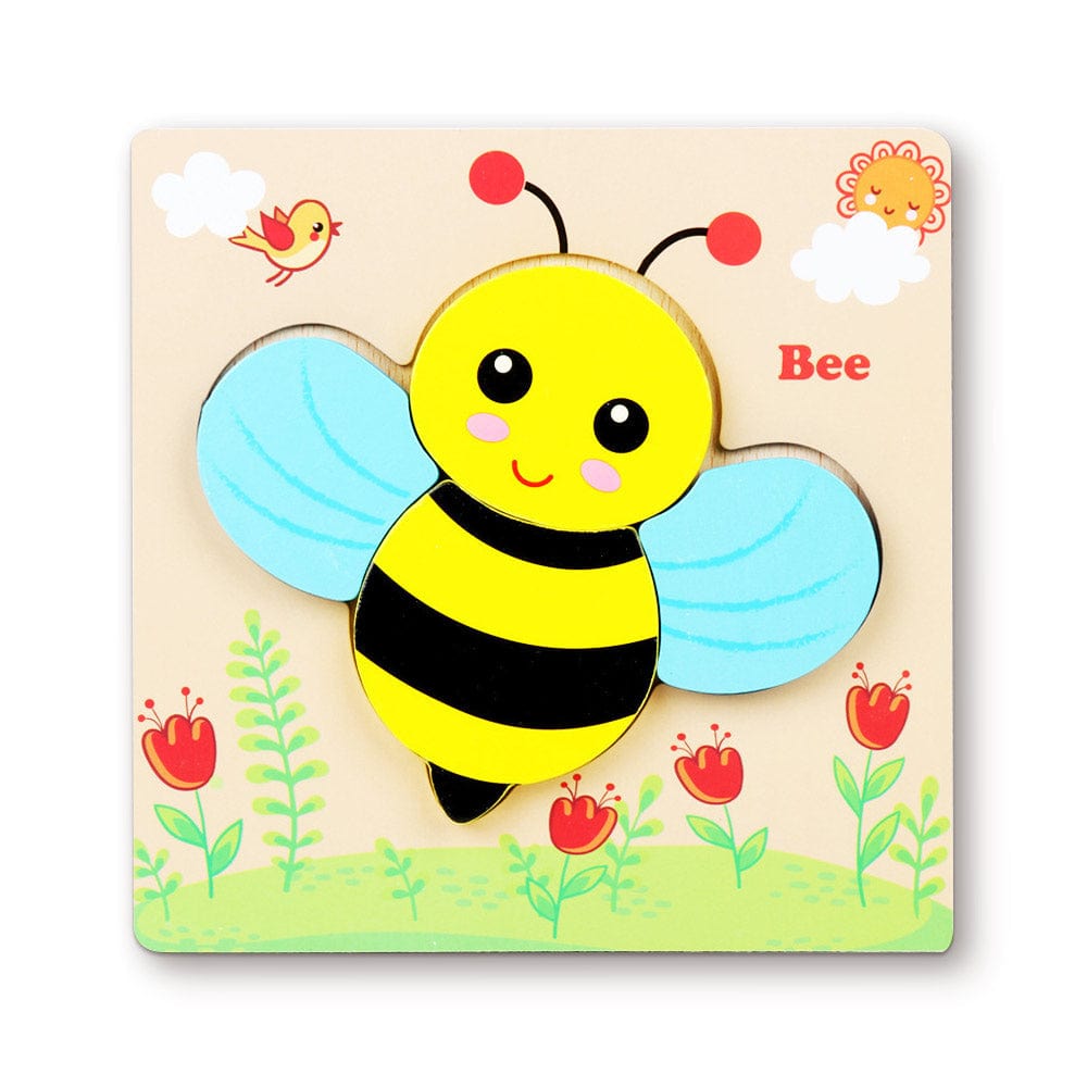 Rompecabezas 3d De Madera Con Forma De Abeja, Juguetes Educativos Montessori Para Niños Pequeños. - GiftlabES