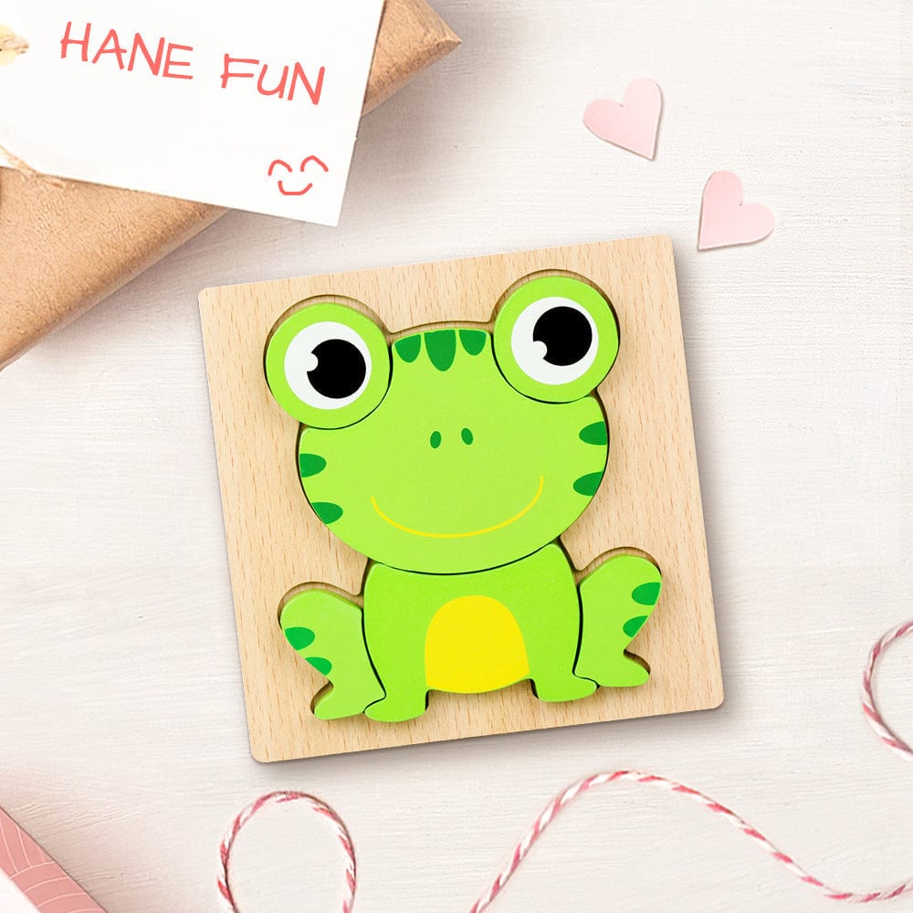 Rompecabezas 3d De Madera Con Forma De Rana, Juguetes Educativos Montessori Para Niños Pequeños. - GiftlabES