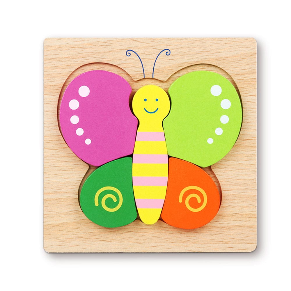 Rompecabezas 3d De Madera Con Forma De Mariposa, Juguetes Educativos Montessori Para El Aprendizaje De Los Niños Pequeños. - GiftlabES