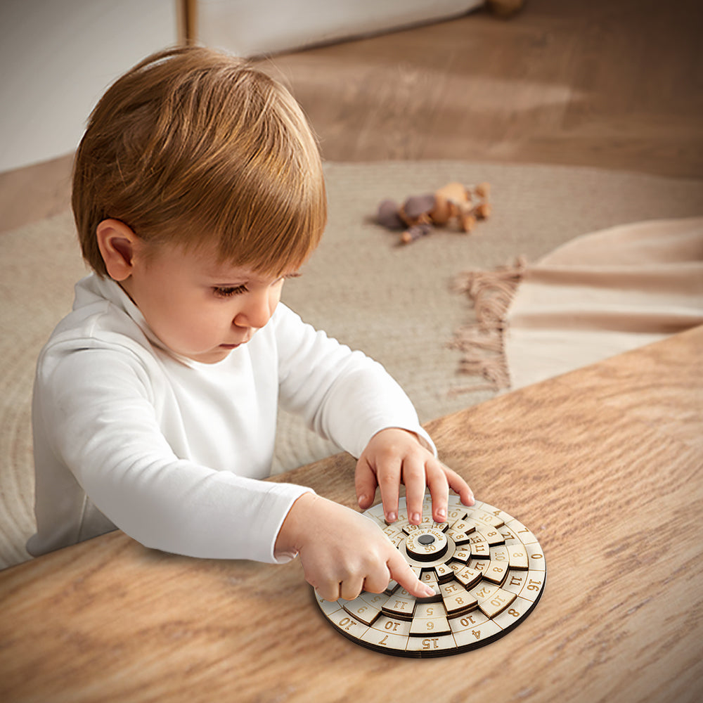 Rompecabezas Matemático De Madera, Desafiante Rompecabezas De Ingenio Matemático, Juguete Giratorio - GiftlabES