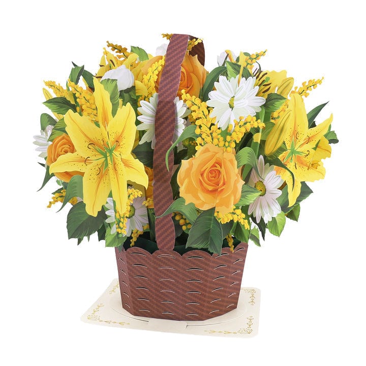 Tarjeta Emergente Para Cesta De Flores Con Los Mejores Deseos De Acción De Gracias - GiftlabES