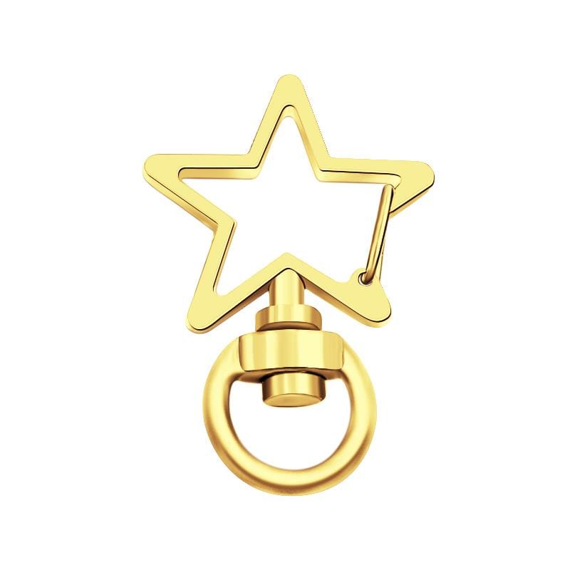 Llavero Con Gancho Giratorio En Forma De Estrella, De Metal, Con Resorte, Color Dorado. - GiftlabES