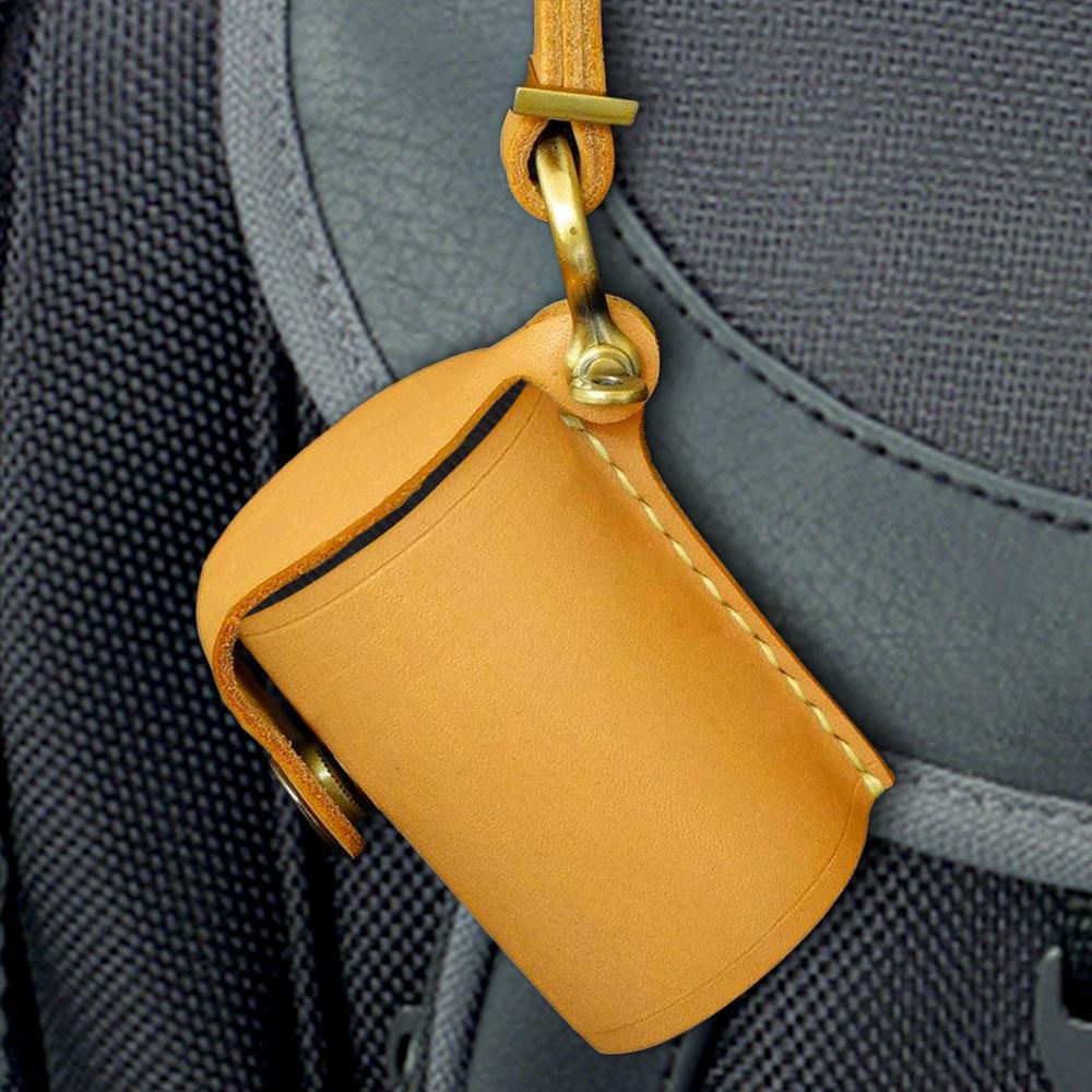 Estuche De Cuero Amarillo Para Llavero De Rollo De Película - GiftlabES