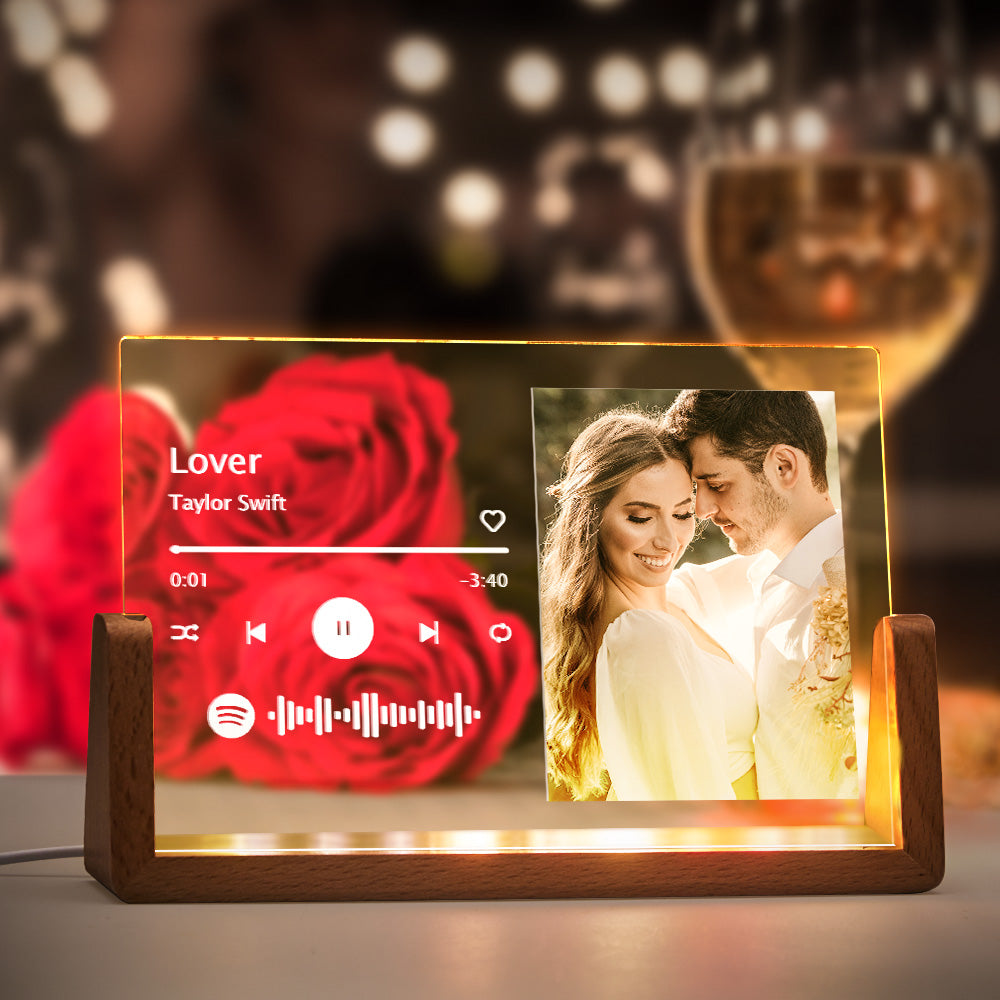 Regalos De San Valentín Placa Acrílica Personalizada Con Foto Y Canción Placa Personalizada De Spotify - GiftlabES