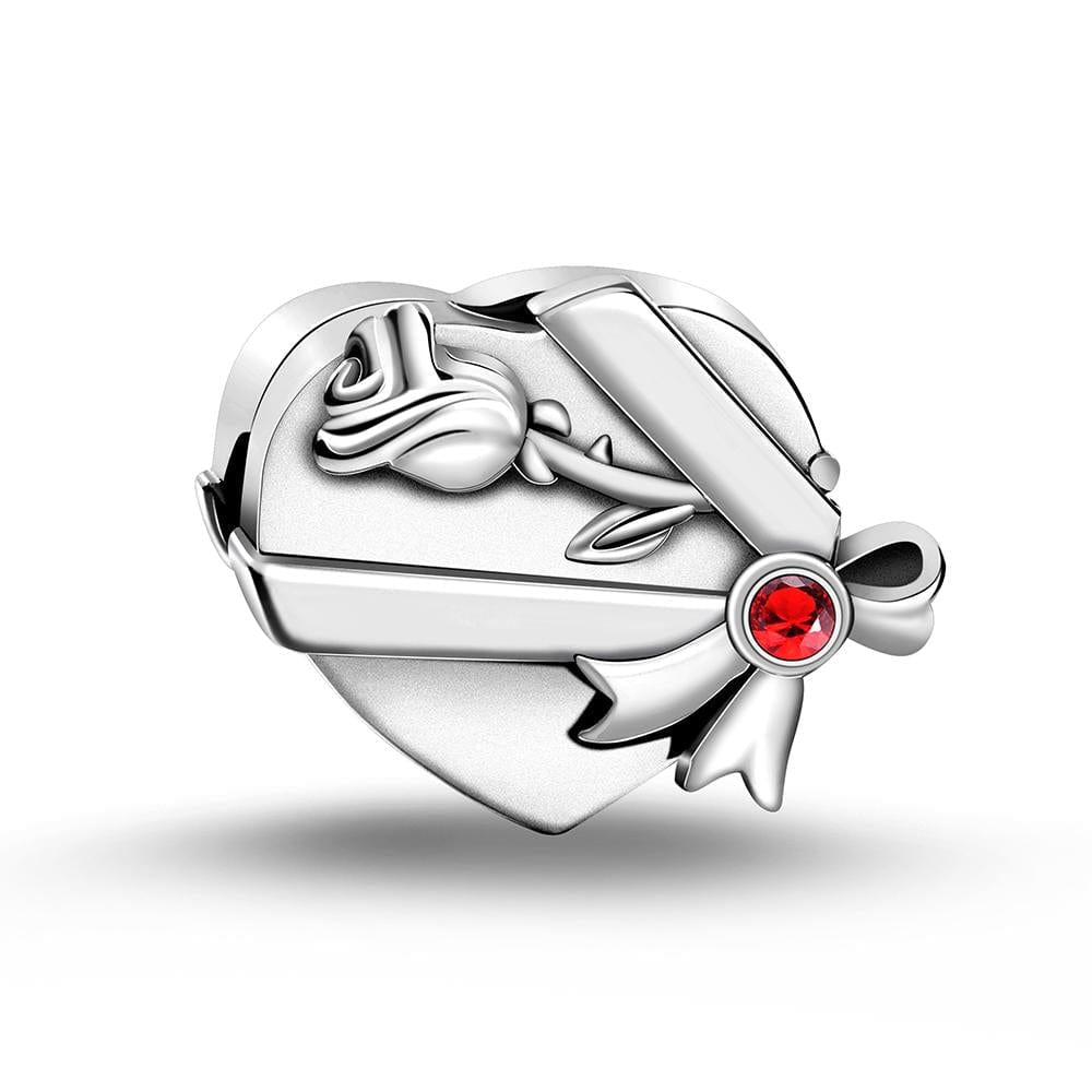 Charm De Corazón De Plata Para Regalo De San Valentín - GiftlabES