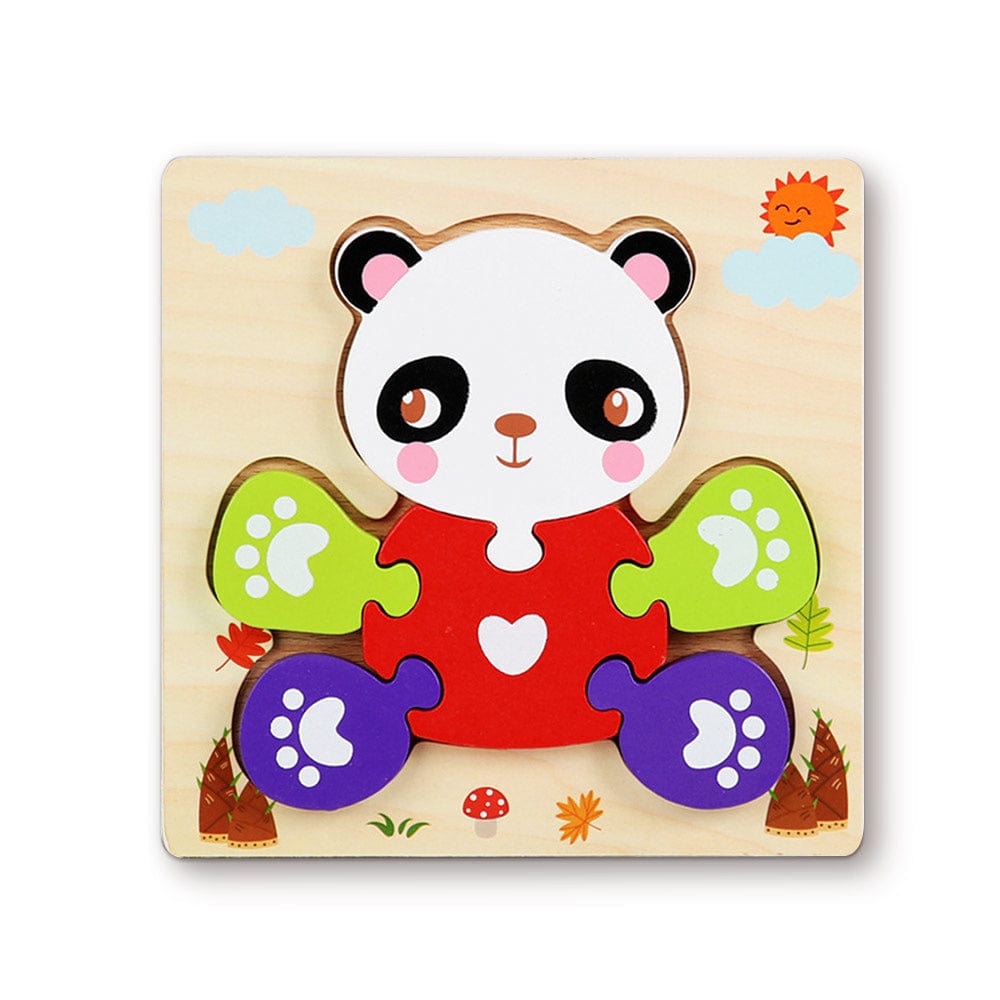 Rompecabezas 3d De Madera Con Forma De Panda, Juguetes Educativos Montessori Para El Aprendizaje De Los Niños Pequeños. - GiftlabES