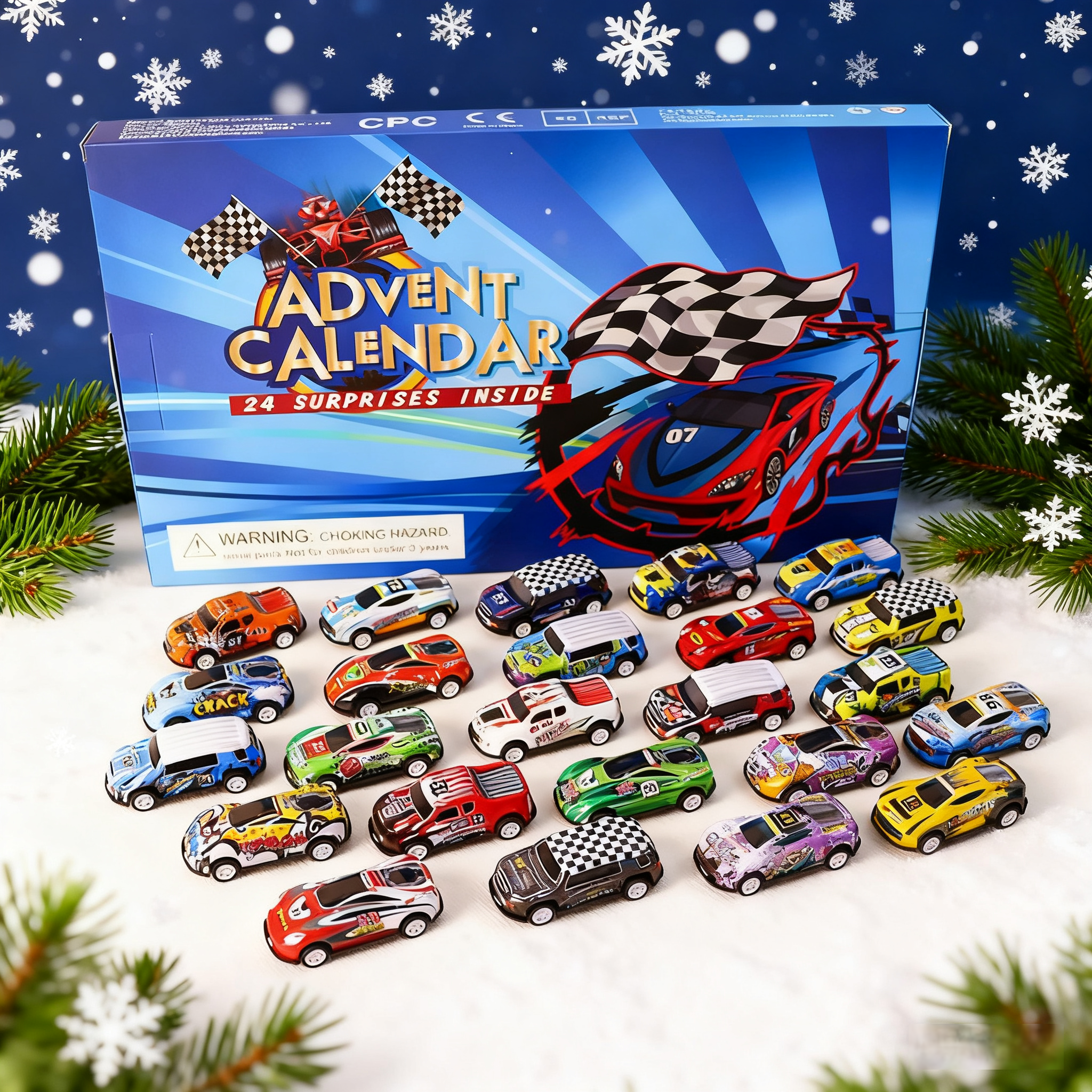 Calendario Dell'avvento Con 24 Mini Auto Per Natale 2025, Regalo Giocattolo Per Bambini - GiftlabIT
