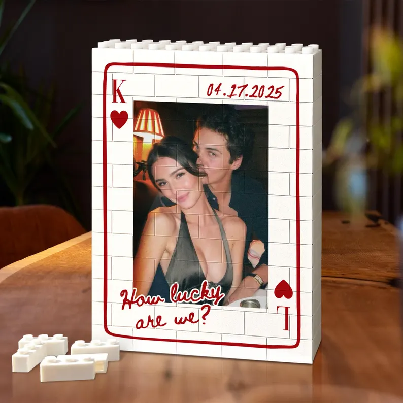 Blocchi Da Costruzione Personalizzati Con Foto: Puzzle Di Carte Da Gioco Per Coppie, Regali Di San Valentino Per Il Fidanzato, Regali Di Anniversario, Decorazioni Romantiche Per La Casa. - GiftlabIT