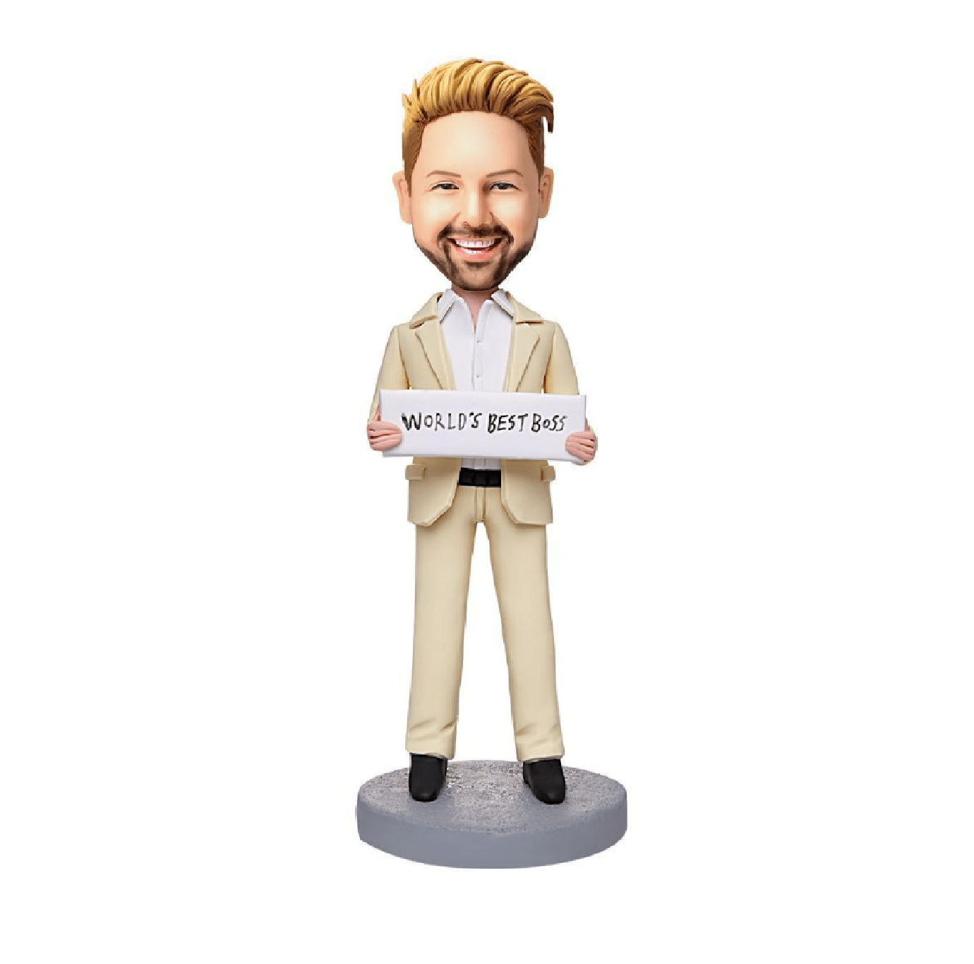 Statuette Personalizzate Con Testa Oscillante Del Miglior Capo Uomo D'affari Del Mondo, Con Testo Inciso. - GiftlabIT
