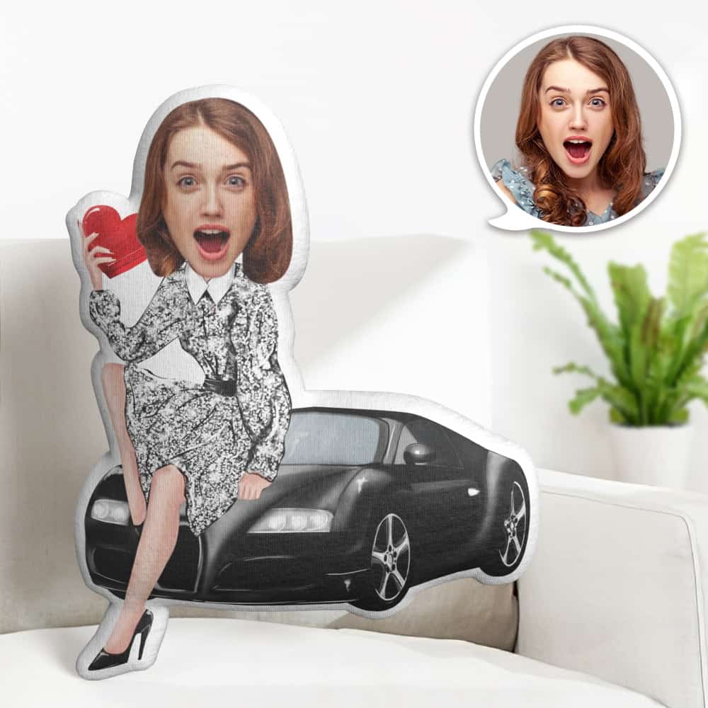 Regalo Di San Valentino Cuscino Personalizzato Con Viso, Bambola Con Viso Di Bellezza E Auto, Il Miglior Regalo Per L'innamorato - GiftlabIT