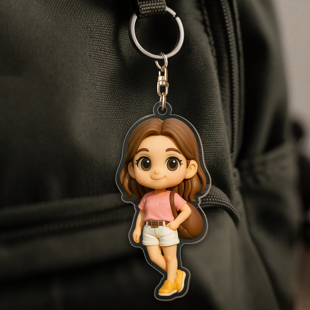 Portachiavi Personalizzato In Acrilico Con Personaggio Dei Cartoni Animati, Portachiavi Personalizzato Con Foto, Ciondolo Per Borsa, Regalo Ricordo Unico Per La Fidanzata, Regalo Di Anniversario O Compleanno. - GiftlabIT