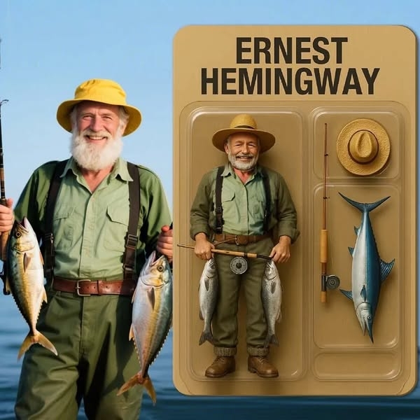Action Figure Completamente Personalizzabile Con Effetto 3d, Confezione Regalo In Stile Scatola Giocattolo, Regalo Artistico Personalizzato In Acrilico, Appendiabiti Per Auto, Regalo Per Papà O Per Uomo Pescatore - GiftlabIT