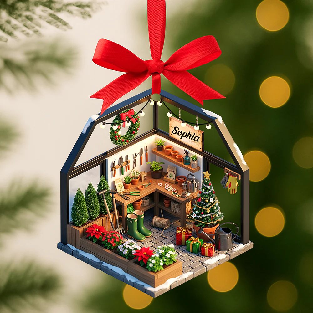 Miniatura Decorativa Natalizia A Tema Giardinaggio - Regali Personalizzati Per Gli Amanti Del Giardinaggio - GiftlabIT