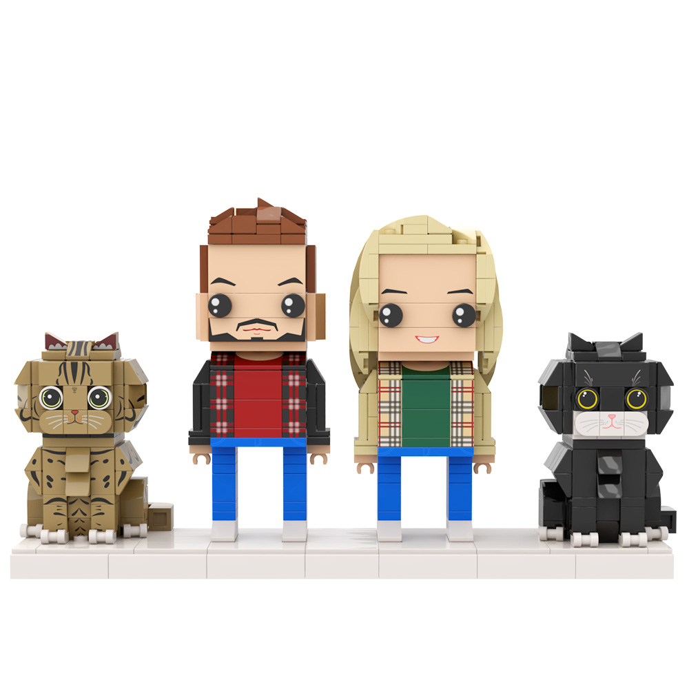 Regali Personalizzati Per La Famiglia Con Cane E Gatto A Figura Intera. - GiftlabIT