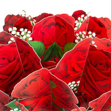 Bouquet Di Rose Rosse, Biglietto Pop-up Con Fiori, Regalo Per Coppie - GiftlabIT