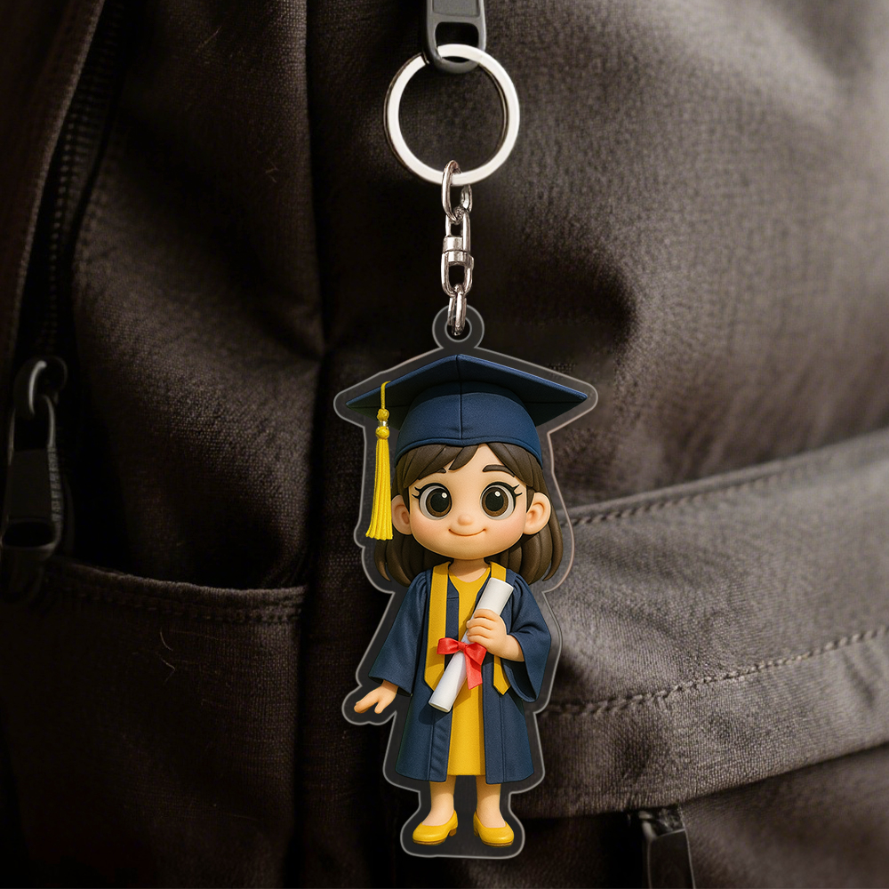 Portachiavi Personalizzato Con Figura, Portachiavi In ​​acrilico Con Cartone Animato, Ciondolo Per Borsa Con Foto, Regalo Ricordo Unico, Regalo Di Laurea. - GiftlabIT