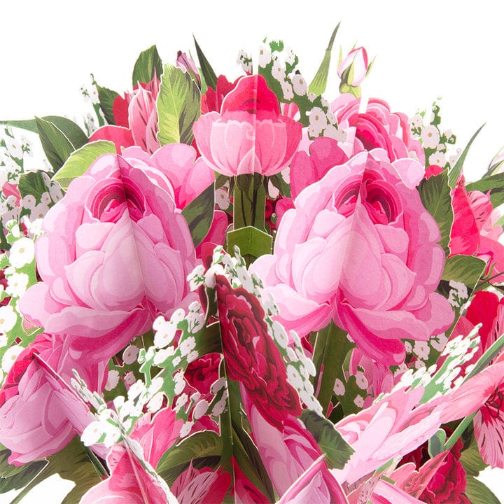 Bouquet Di Rose Rosa, Biglietto Pop-up Con Fiori, Regalo Per Coppie - GiftlabIT