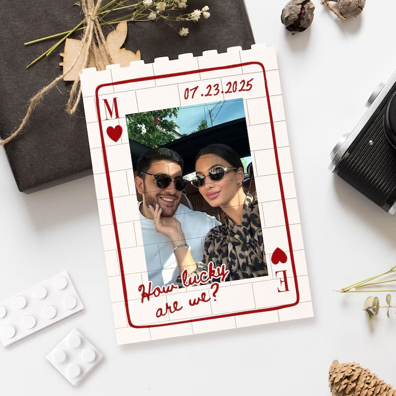 Blocchi Da Costruzione Personalizzati Con Foto: Puzzle Di Carte Da Gioco Per Coppie, Regali Di San Valentino Per Il Fidanzato, Regali Di Anniversario, Decorazioni Romantiche Per La Casa. - GiftlabIT