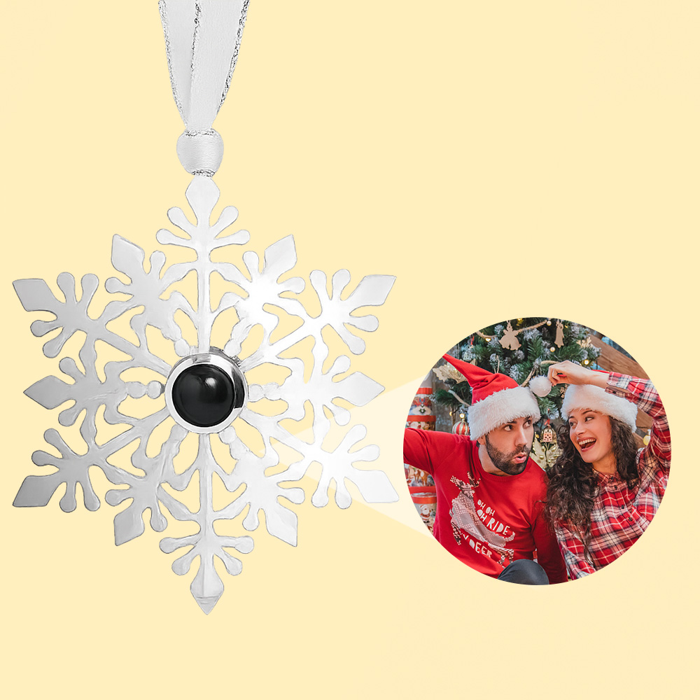 Cerchio Fotografico Personalizzato, Ornamento A Forma Di Ghiacciolo Con Proiezione Di Foto, Ornamento A Forma Di Gemma, Ornamento Per Albero Di Natale, Regali Di Natale. - GiftlabIT