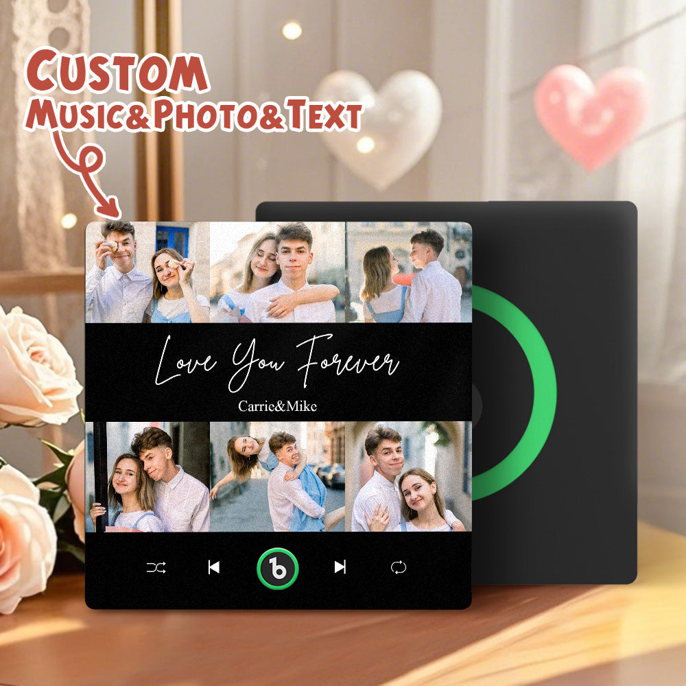 Magnete Da Frigo Personalizzato Con Musica, Cornice Colorata Per 6 Foto, Album Fotografico, Regalo Di San Valentino - GiftlabIT