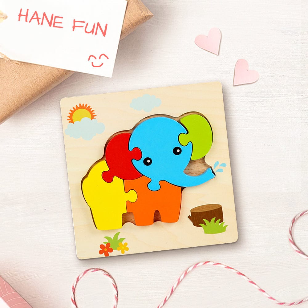 Puzzle 3d In Legno Puzzle A Forma Di Elefante Puzzle Educativi Apprendimento Montessori Giocattoli Per I Più Piccoli - GiftlabIT