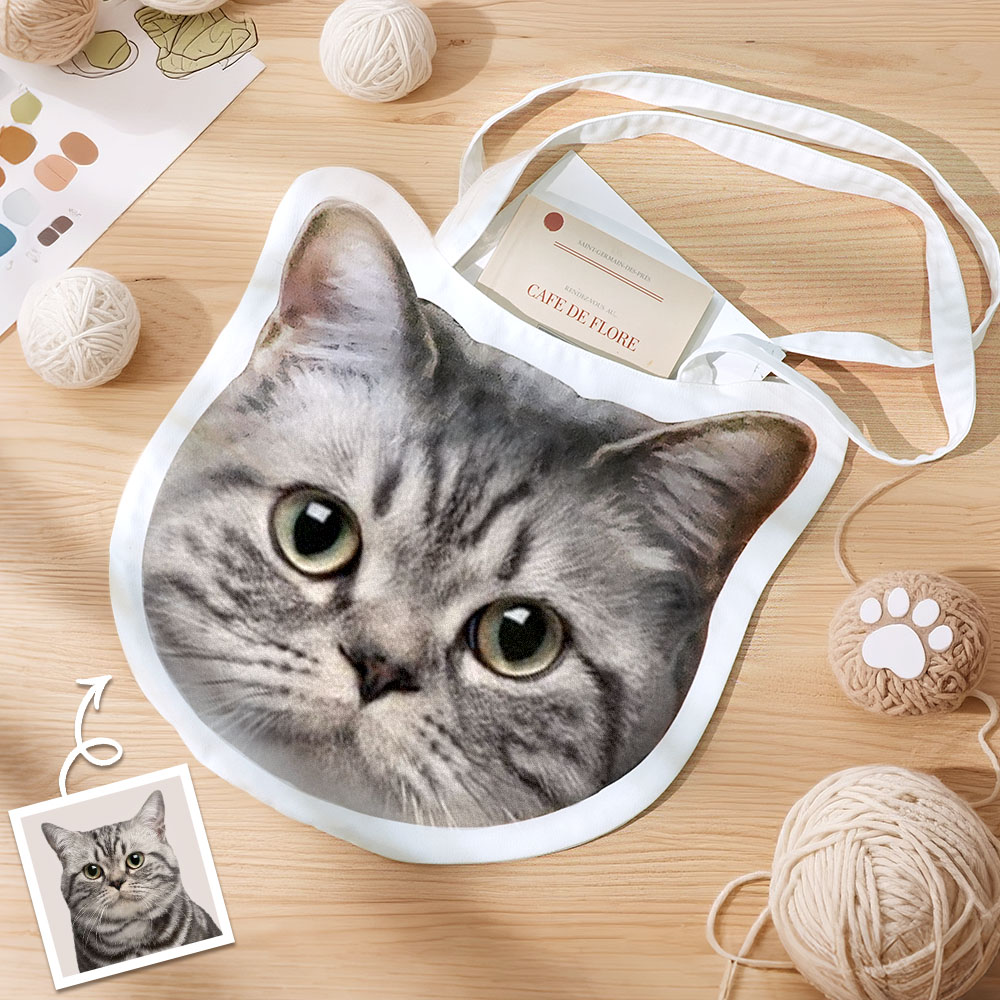 Borsa Tote Personalizzata Con La Faccia Del Tuo Animale Domestico, Un Regalo Perfetto Per Gli Amanti Degli Animali. - GiftlabIT