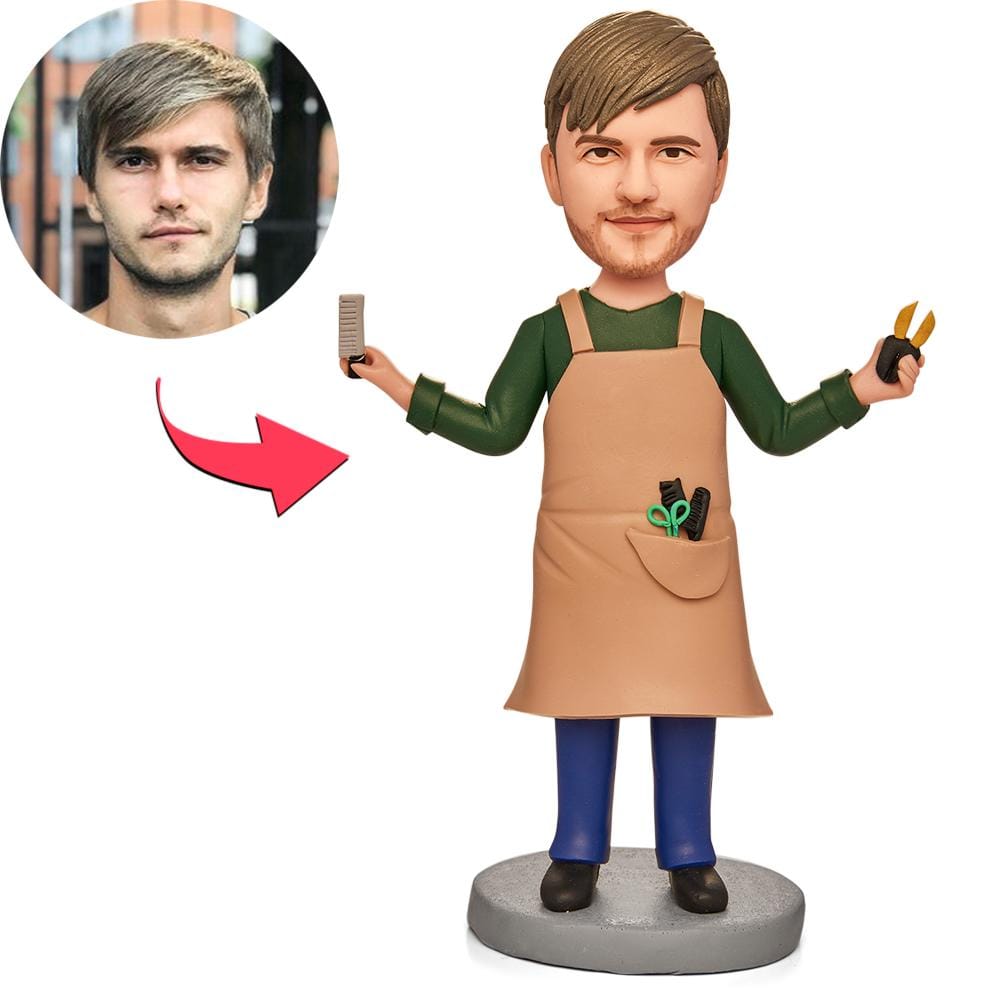 Bobblehead Personalizzato Con Testo Inciso, Regalo Per Lui, Barbiere Uomo - GiftlabIT